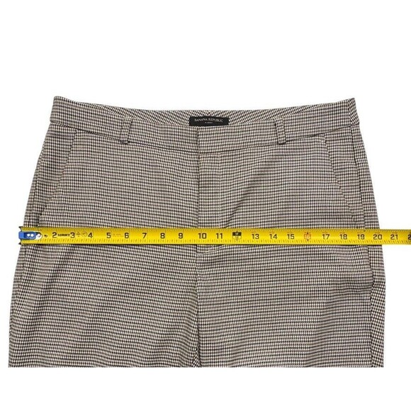 Banana Republic Avery Houndstooth Plaid Ankle Pants Preppy Chic Neutral 12 Short - Picture 9 of 15